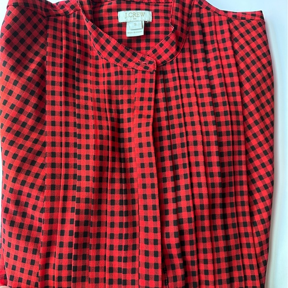 J.Crew Drapey Tuxedo Shirt in Red and Black Check - Picture 7 of 9